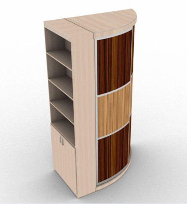 Радиусный шкаф купе Радстелл со стеллажом &mdash; Аэлита