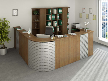 Стойка ресепшн "Партнер" 2880х2880х1200 Орех &mdash; Аэлита