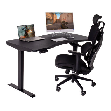 Стол игровой с электроприводом LA-T33- E5A(МДФ карбон, черное),высота 70-120 см,столешница 120*70 см &mdash; Аэлита