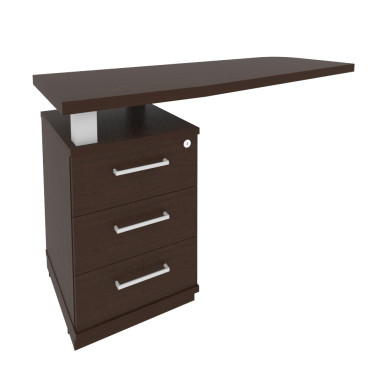 Тумба приставная с топом для криволинейного стола First 1300 &mdash; Аэлита