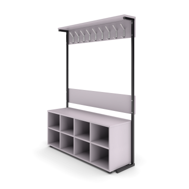 Вешалка напольная АЭЛИТА односторонняя на 9 крючков с тумбой для обуви &mdash; Аэлита