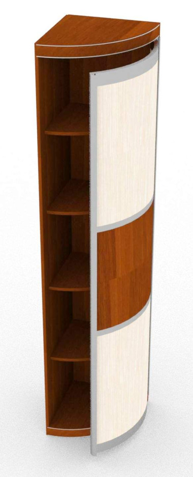 Радиусный угловой элемент с распашной дверью ассиметричный  &mdash; Аэлита